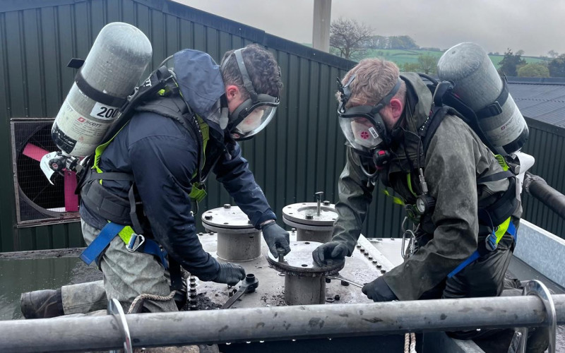 News article: Maintenance carried out on a digester roof