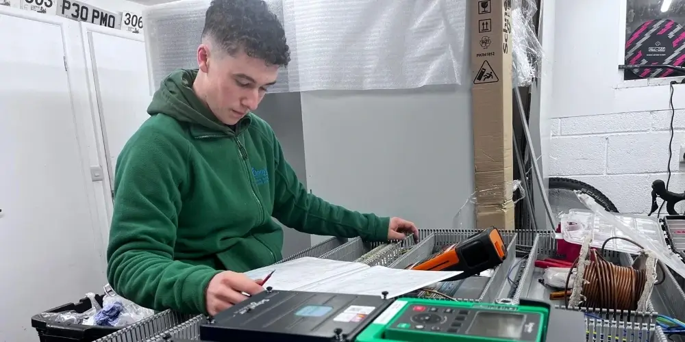 Onnytech engineer working on control panel