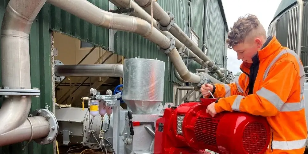 Anaerobic digestion plant pipework and digester tanks